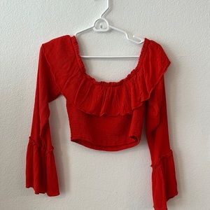 Urban Outfitters red off the shoulder top